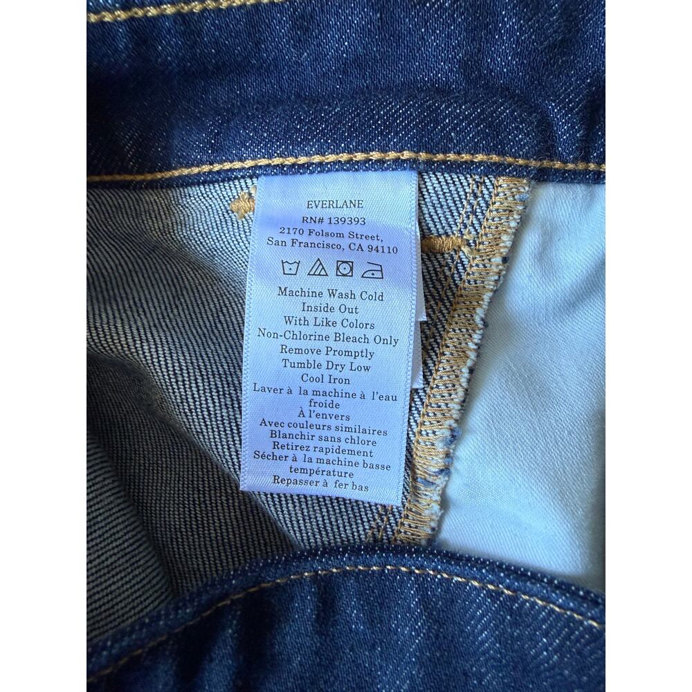 everlane the utility barrel jean women size 26 regular length dark blue denim - Picture 7 of 8